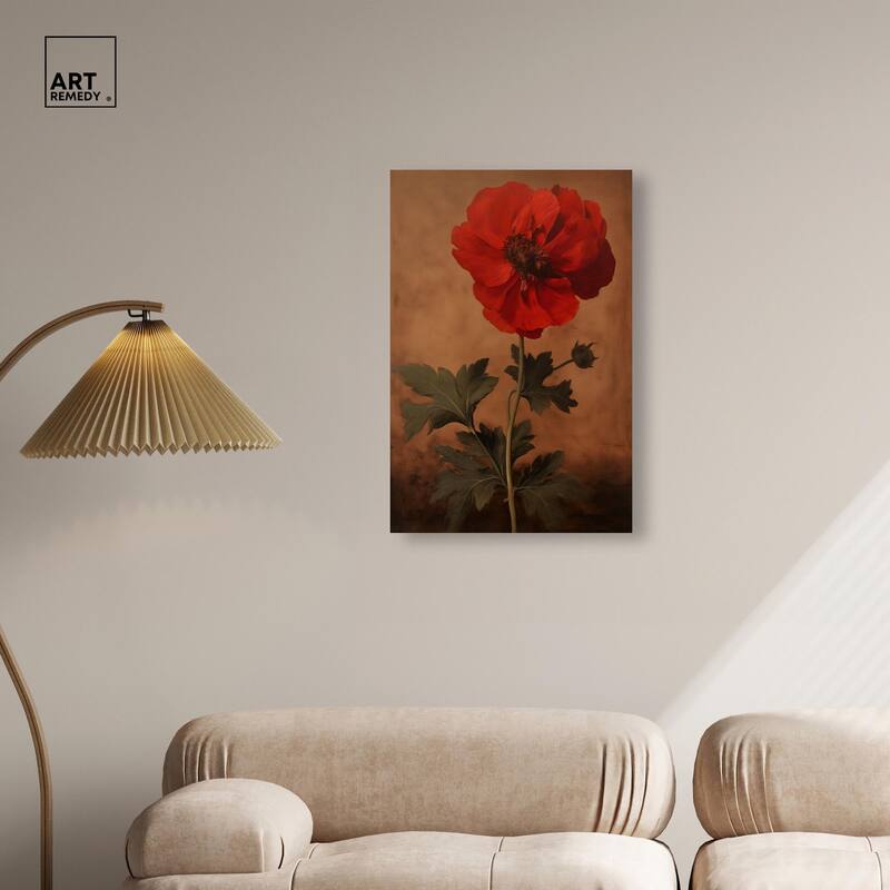 Flourish in Red II Canvas by Art Remedy, Gallery Wrapped