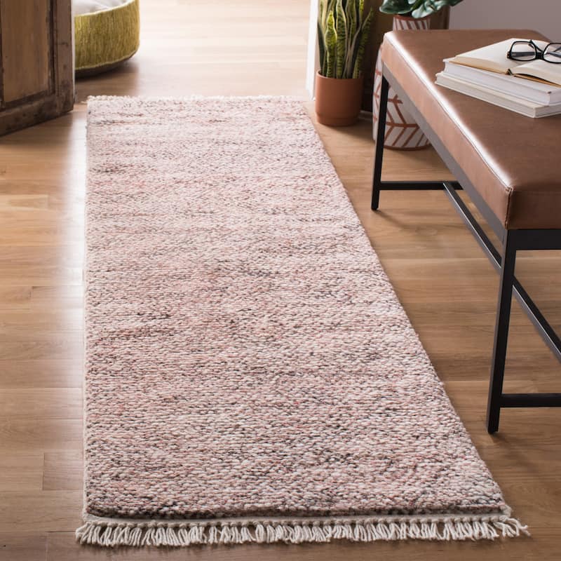 SAFAVIEH Handmade Casablanca Sura Shag Wool Area Rug - 2'3" x 8' Runner - Red