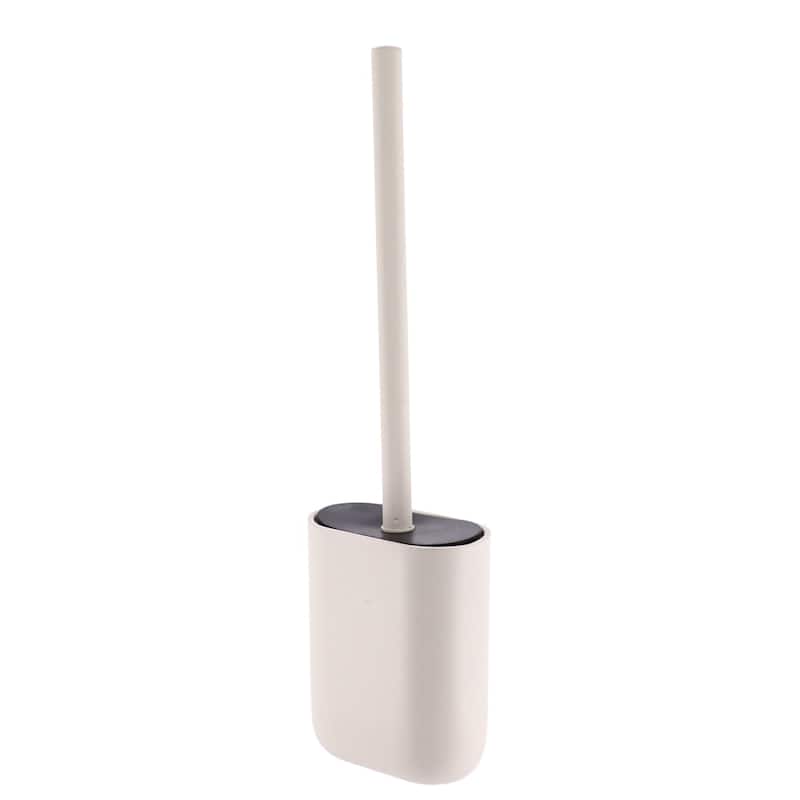 Oval Toilet Brush And Holder Set - 4 L x 2.5 W x 15.25 H