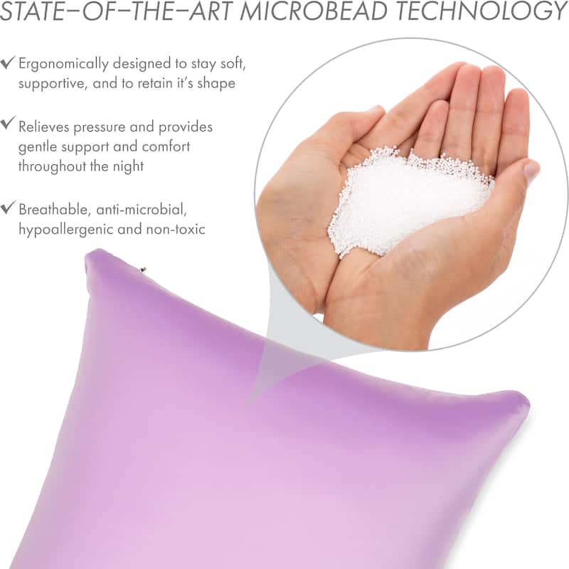 Throw Pillow Cozy Soft Microbead Purple: 1 Pc
