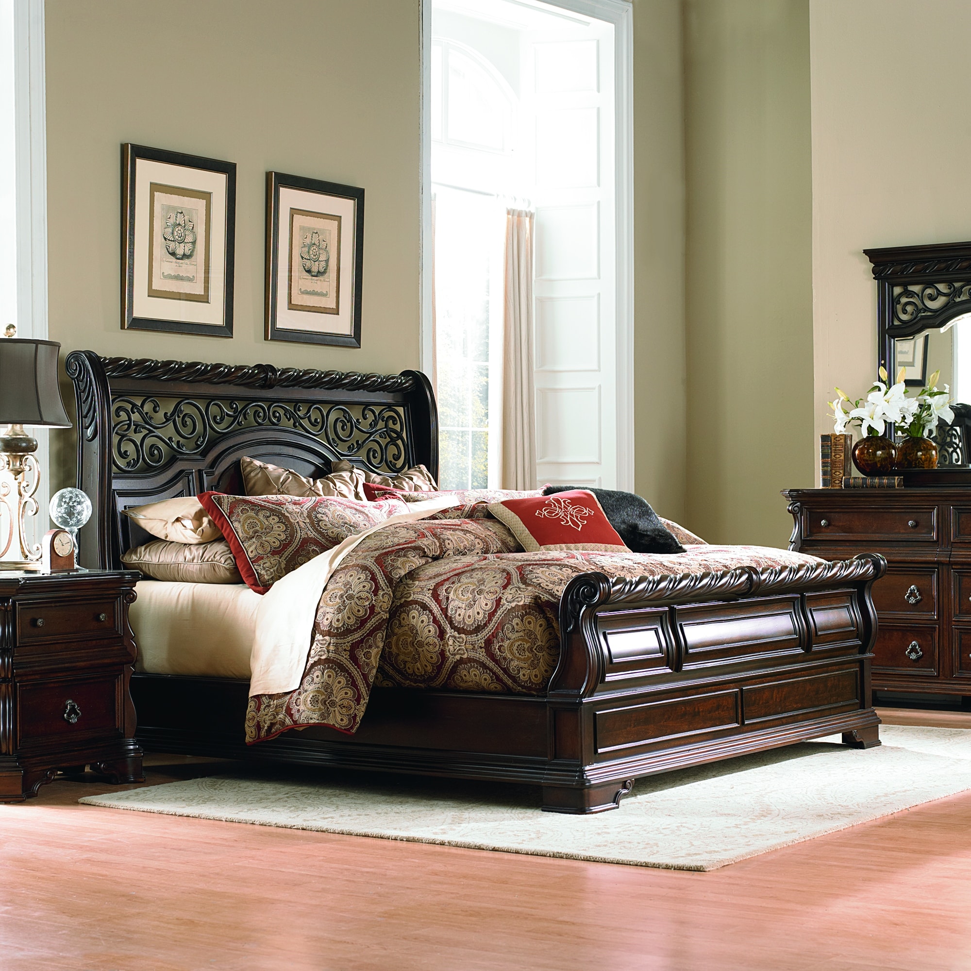 Liberty Furniture Arbor Place Sleigh Bed, Dresser & Mirror, Chest, Night Stand - California King, King or Queen
