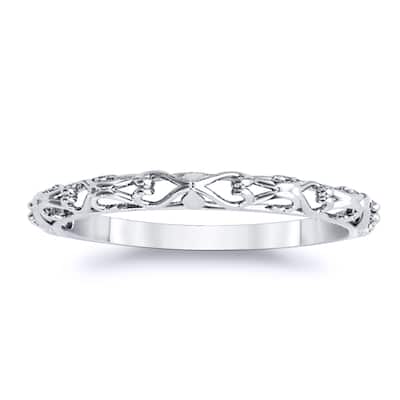 Auriya Vintage 14k Gold Stackable Wedding Band