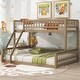 preview thumbnail 5 of 48, Wood Bunk Bed Convertible Daybed Sofa Bed with Ladder