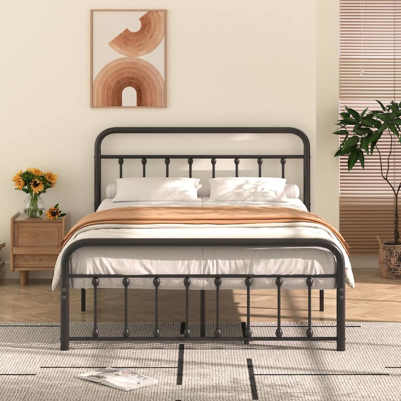 Javlergo Modern Platform Bed Frame Twin/Full/Queen/King Size Metal Bed with Headboard and Footboard