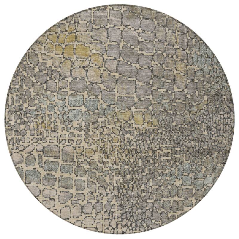 HomeRoots Abstract Transitional Rectangle Outdoor Rug
