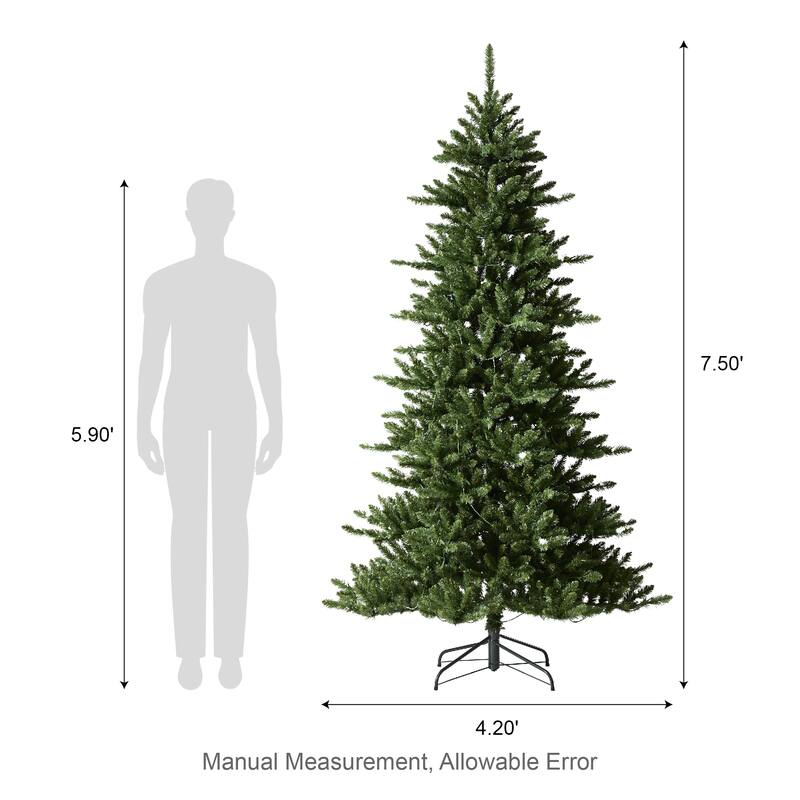 Glitzhome 6FT/7FT Multi-color Lighted Fir Christmas Tree with Remote Controller