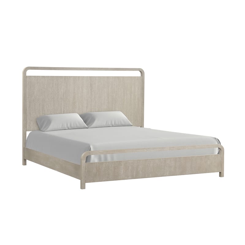 Roundhill Furniture Tavari Wood Panel Bed, Light Gray Finish