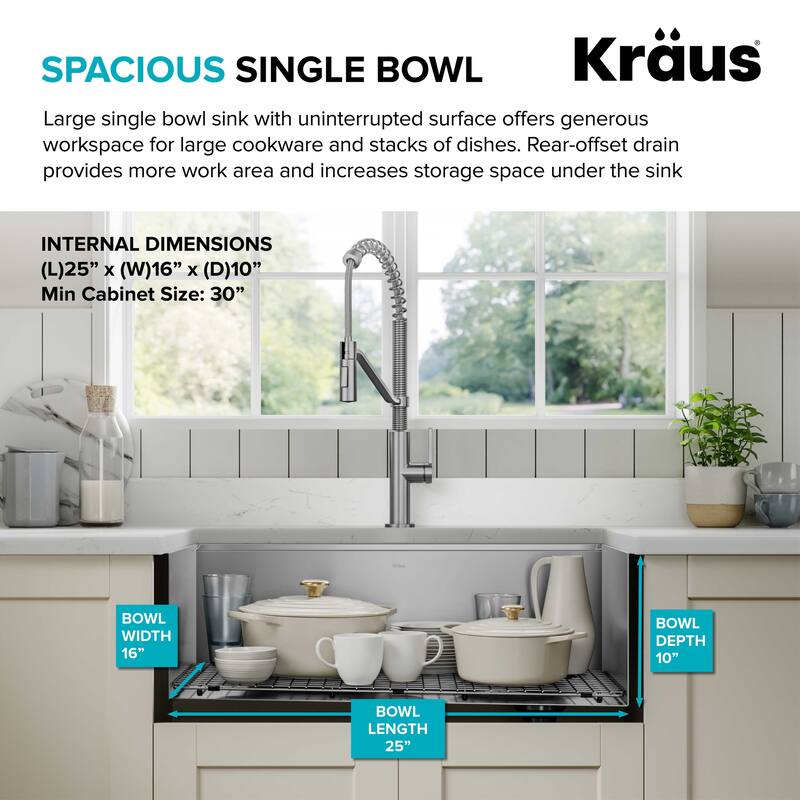 KRAUS Kore Workstation Undermount Stainless Steel Kitchen Sink