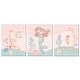 preview thumbnail 2 of 2, Bedtime Originals Disney Baby The Little Mermaid 3-Piece Unframed Wall Art