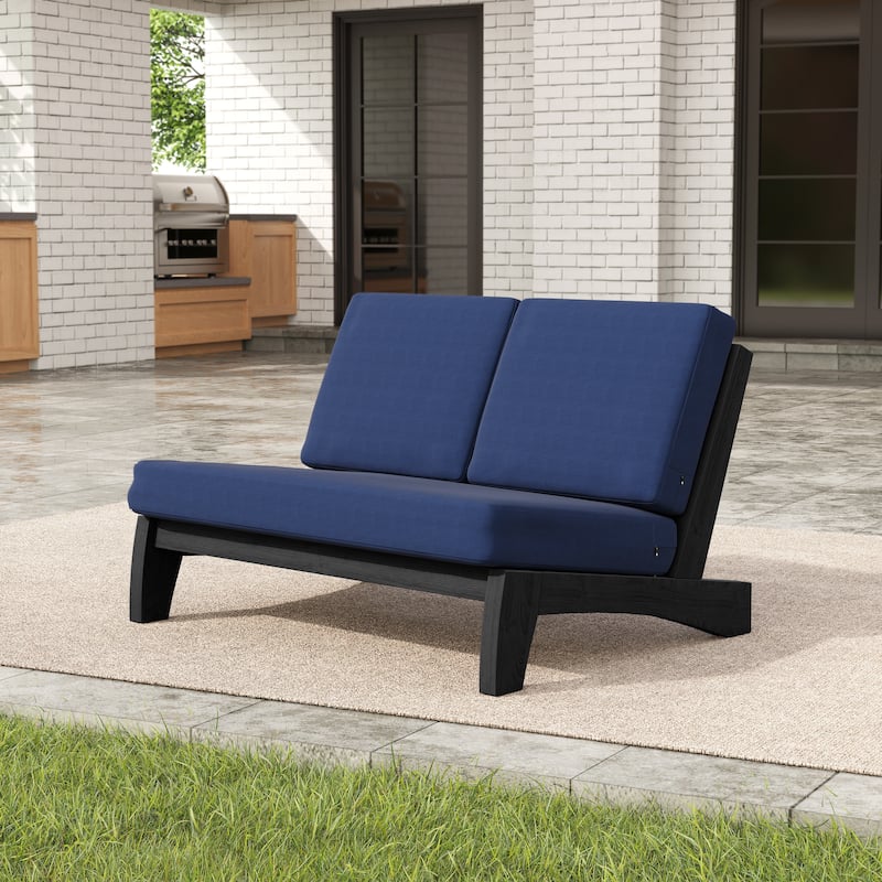 Outdoor Patio Furniture Acacia Wood Club Chair Set with All-Weather Cushions