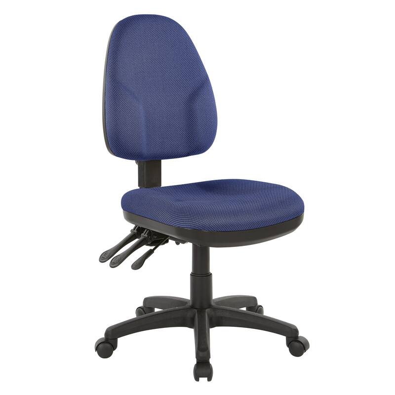 Dual-function Upholstered Cushioned Ergonomic Task Chair - galaxy blue