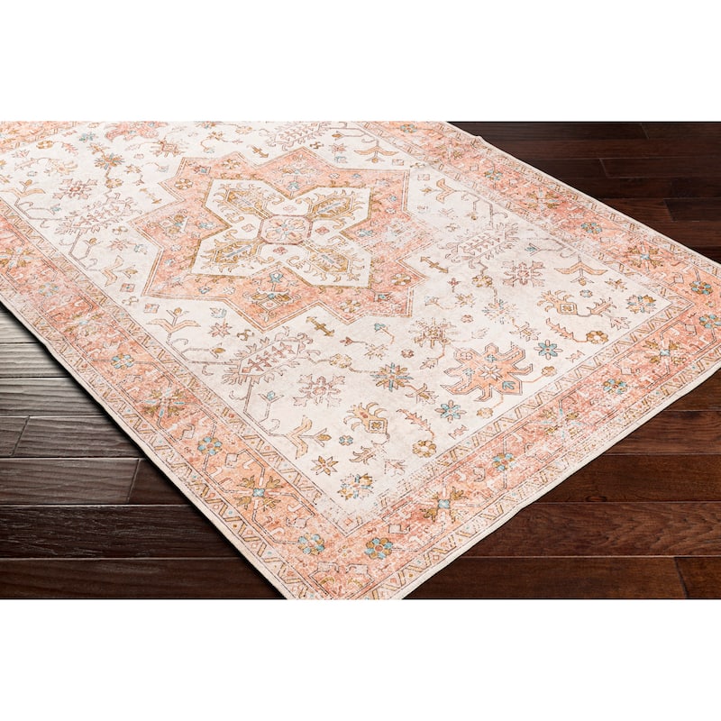 Livabliss Muirgen Traditional Medallion Machine Washable Area Rug