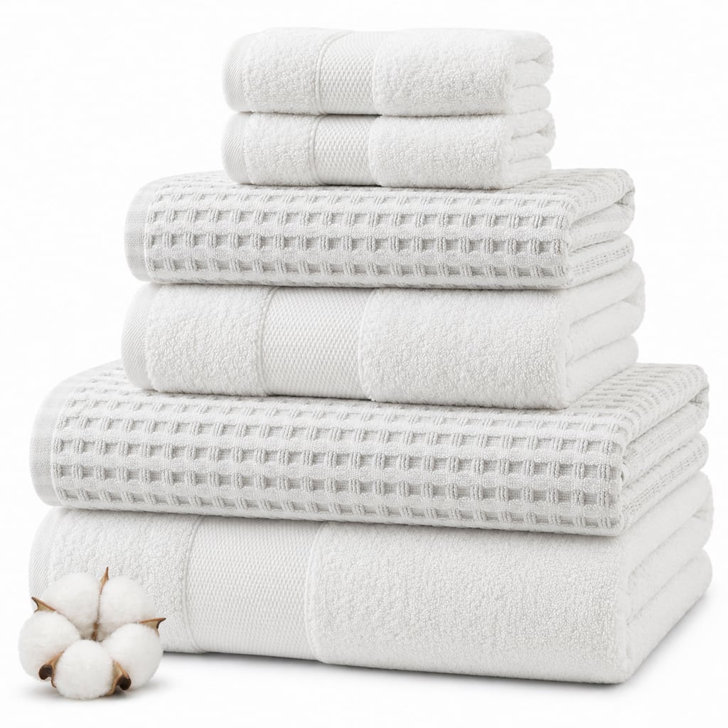Modern Threads 6-Piece Yarn Dyed Cobblestone Jacquard Towel Set