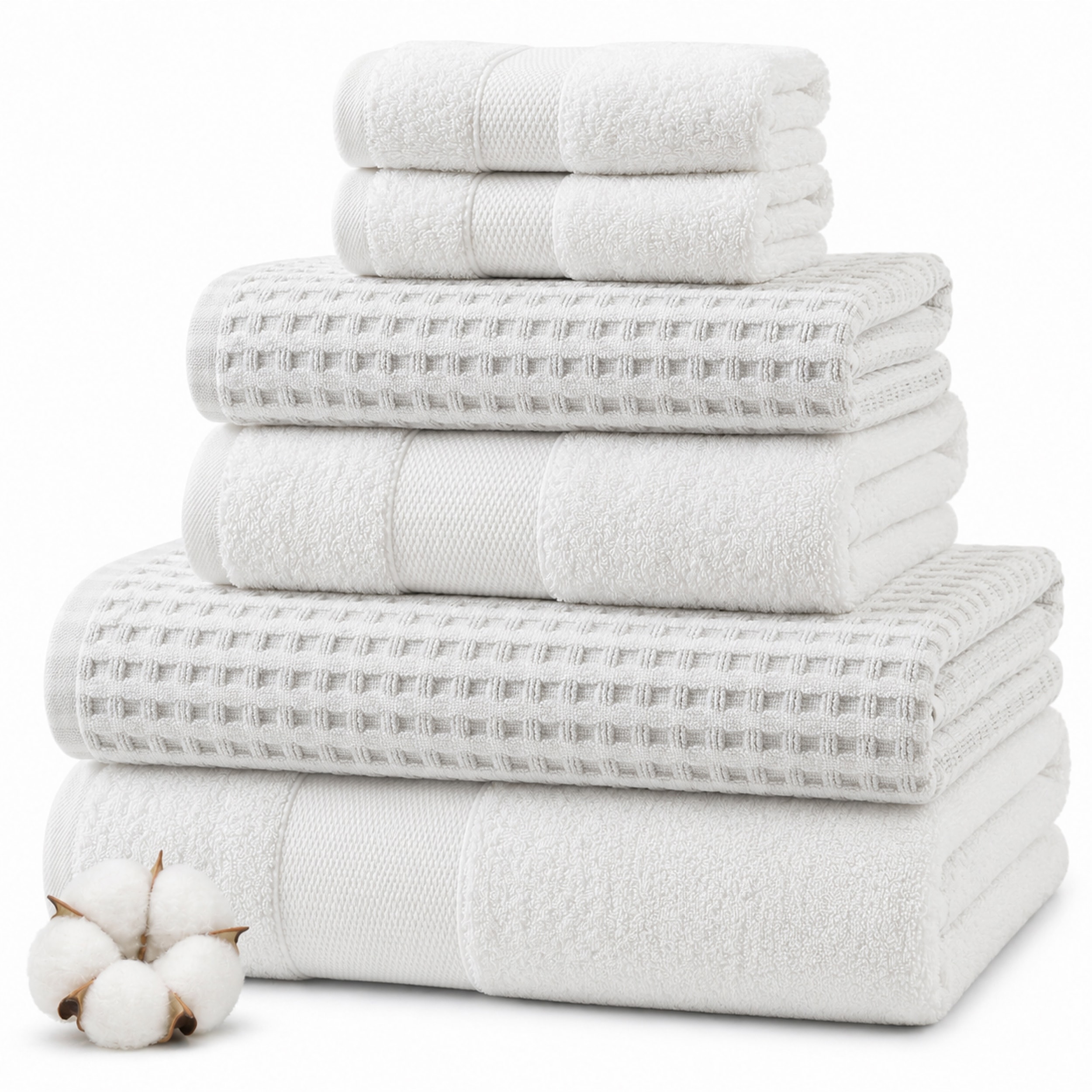 Modern Threads 6-Piece Yarn Dyed Cobblestone Jacquard Towel Set