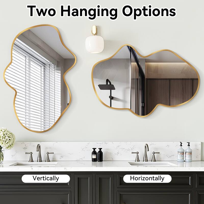 Stylish Aluminum Alloy Framed Irregular Wall Mirror