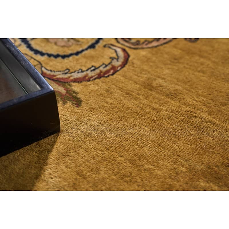 EXQUISITE RUGS ONE-OF-A-KIND Antique Weave Mohajeran Hand Knotted Gold Rug - 14'x18'1"