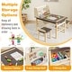 preview thumbnail 3 of 4, Wooden Kids Art Table & Chairs Set with Paper Roll Storage Shelf Bins