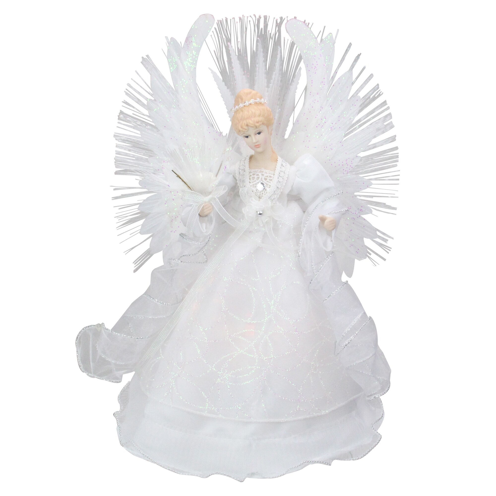 Shop 15 Deluxe White Fiber Optic Floral Angel Christmas Tree