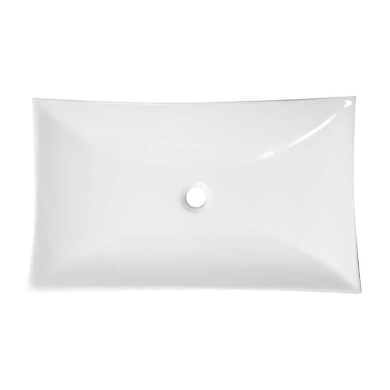 ALFI brand White 26" Fancy Rectangular Above Mount Ceramic Sink