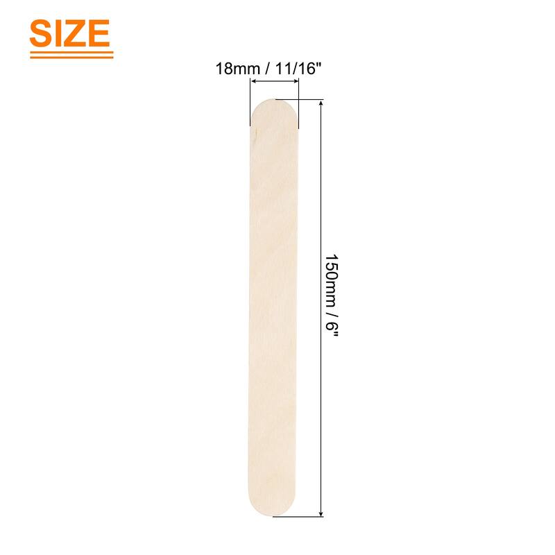 150Pcs Craft Sticks Ice Cream Sticks Wooden Wax Sticks for Craft - Wood - 6 x 0.71 Inch