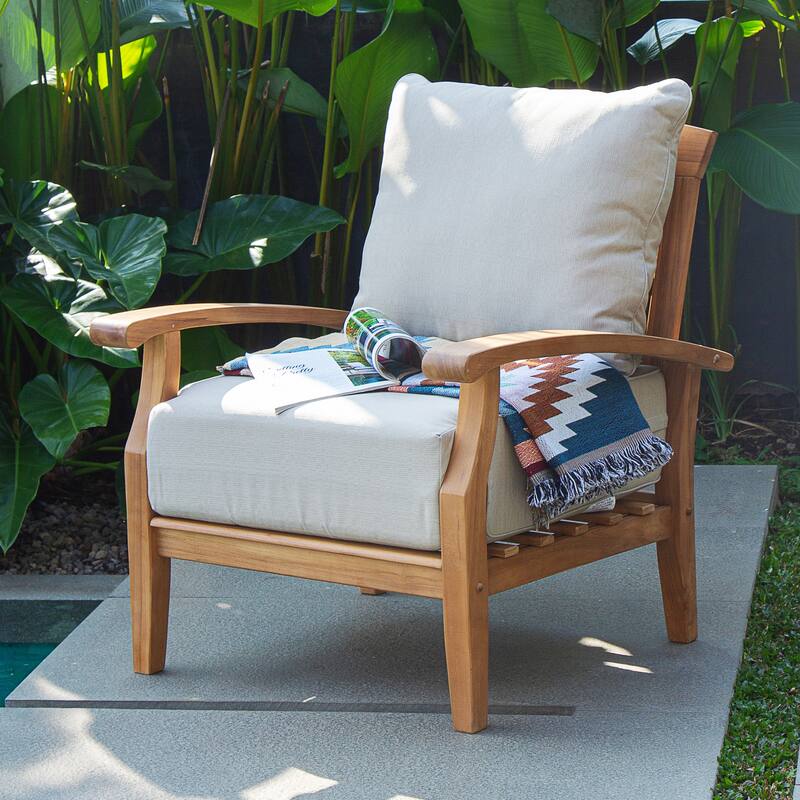 Cambridge Casual Leon 5-Piece Teak Patio Conversation Set with Cushions