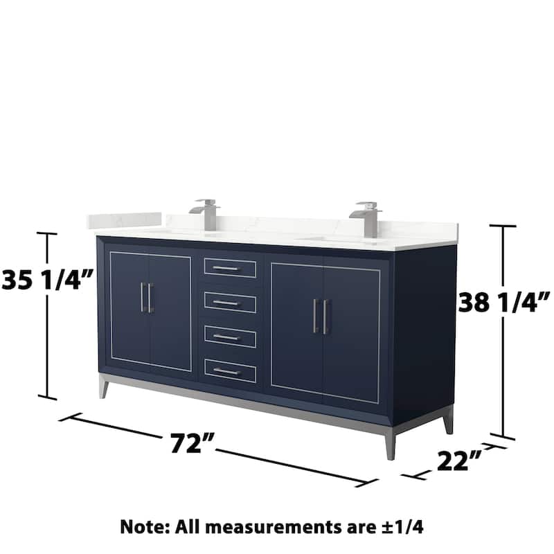 Wyndham Collection WCH515172D-QTZ-UNSMXX Marlena 72" Free Standing