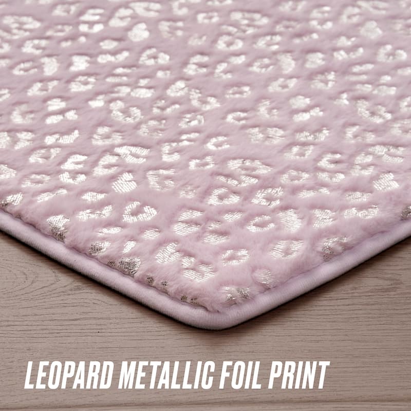 Juicy Couture Metallic Leopard Plush Rugs