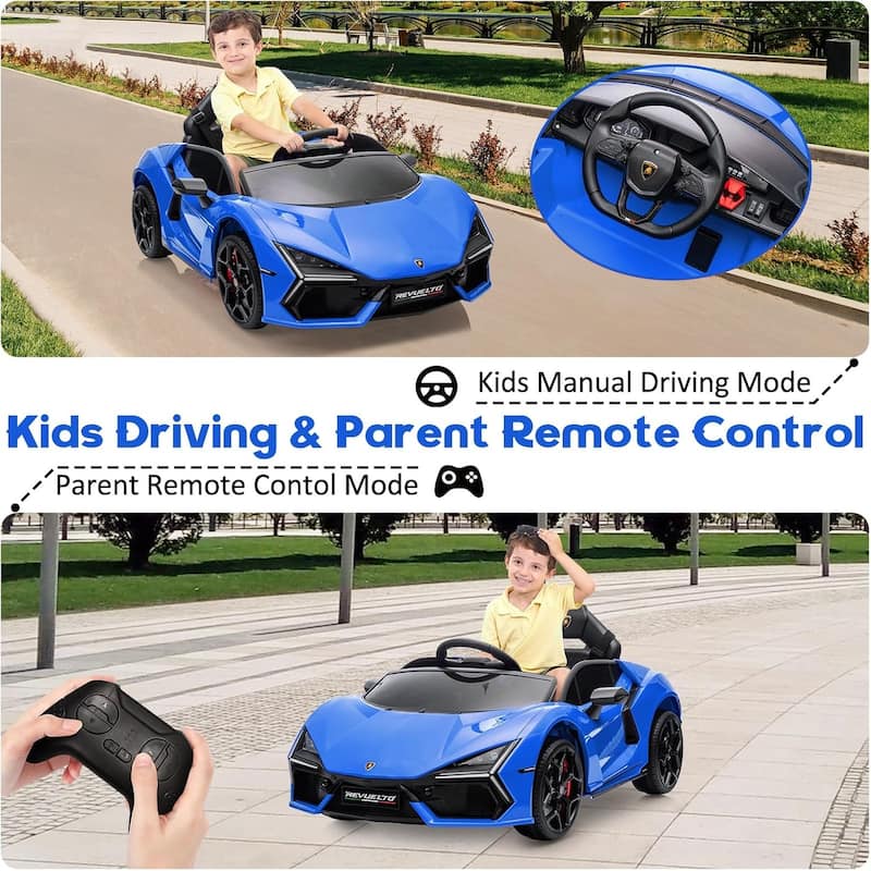 12V Kids Ride On Car, Licensed Lamborghini Revuelto Electric Car for Kids