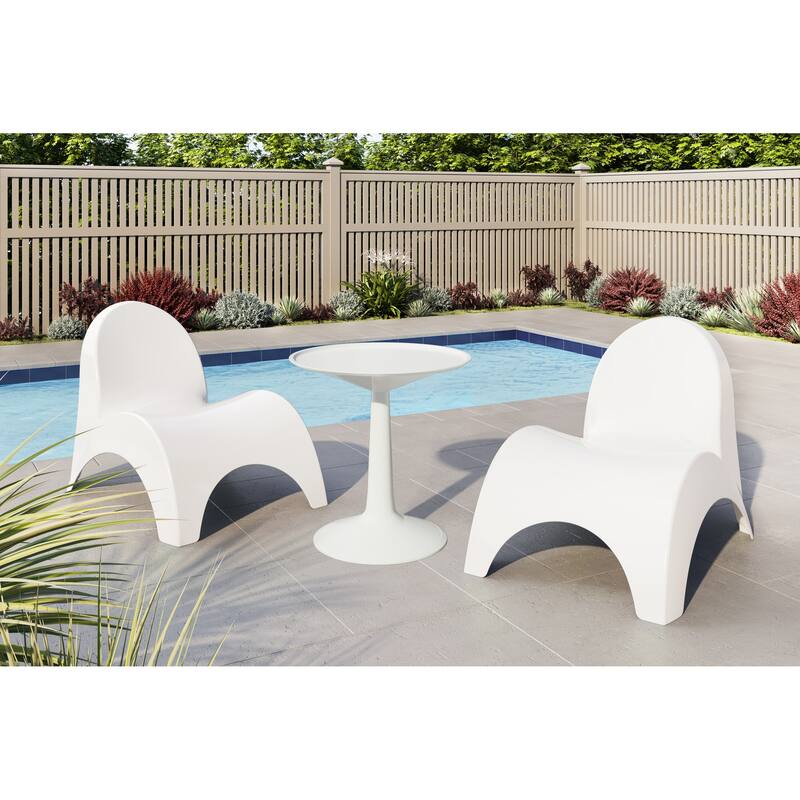 Angel Trumpet Poolside Bistro Set - White