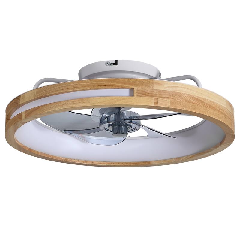 20 Inchs Ceiling Fans with Lights and Remote Low Profile Flush Mount Ceiling Fan with Light,3000-6000K LED Fan Lighting