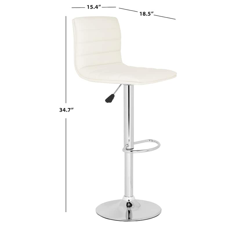 SAFAVIEH Starr White Adjustable Swivel Bar Stool - 15.4" x 18.5" x 34.7" - 15Wx19Dx41H