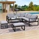 preview thumbnail 2 of 27, Industrial Style Outdoor Sofa Combination Set Dark Grey