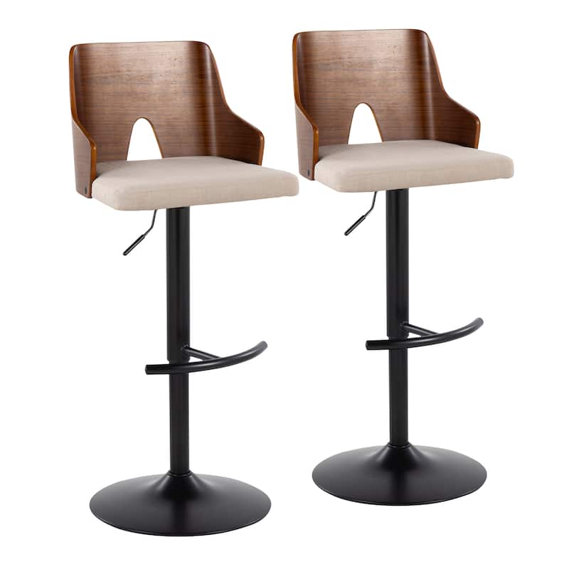 Carson Carrington Adrianna Adjustable Bar Stool with Rounded T Footrest (Set of 2)