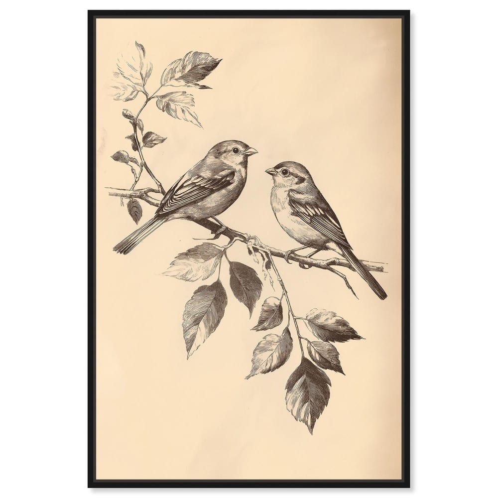 Pair of Finches II Canvas by Art Remedy