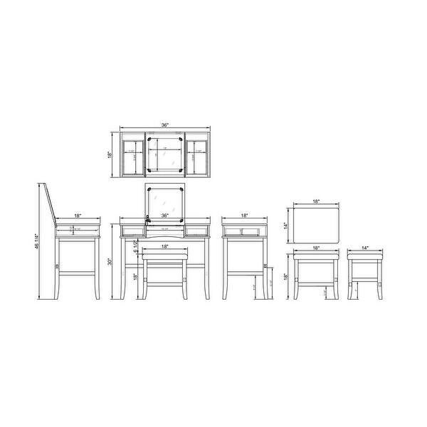 Copper Grove Alchemilla Cream Vanity Table, Stool, and Mirror Bed