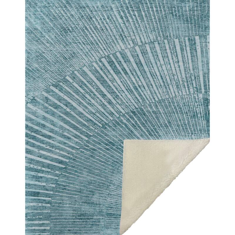 Premium Machine Washable Modern Sun Sherpa Throw Blanket