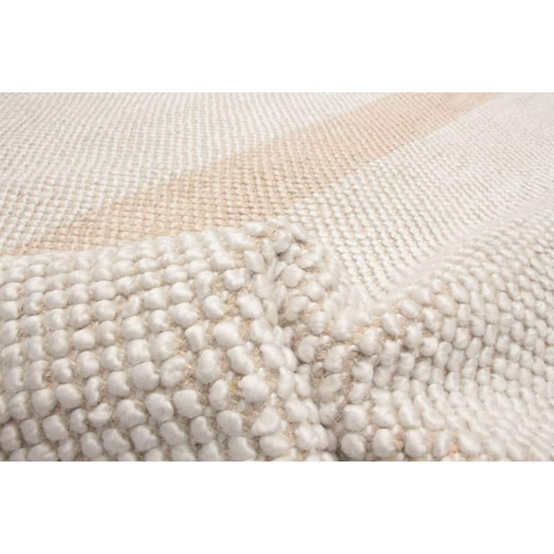 ECARPETGALLERY Braid weave Sienna White Wool Rug - 5'10 x 5'10