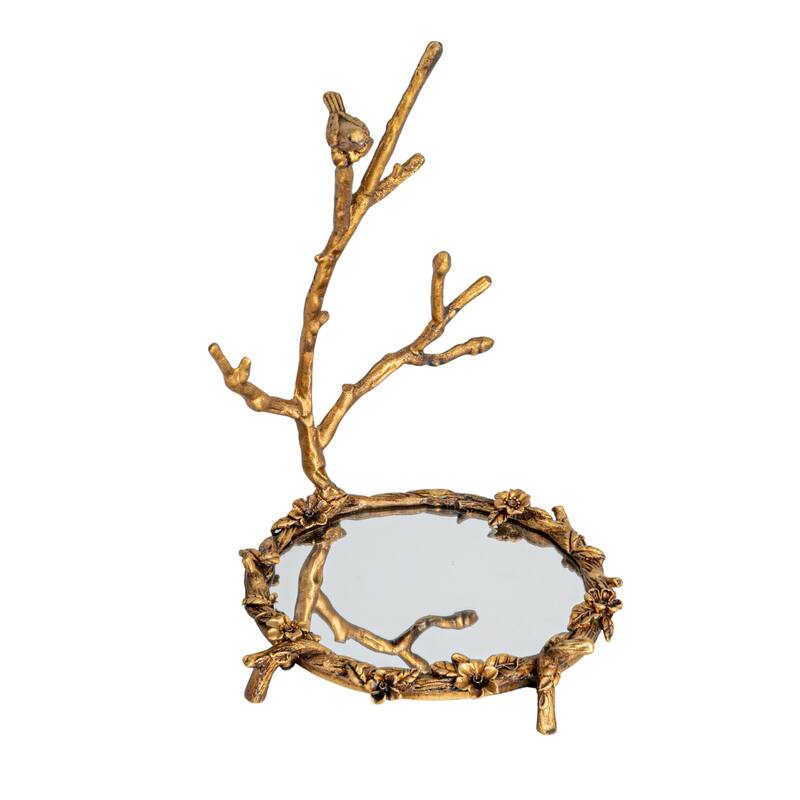 Pewter Jewelry Holder with Bird Detail