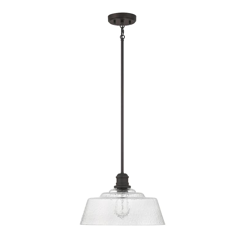 Bellevue SH23830 15" Wide Pendant with a patterned glass dome shade