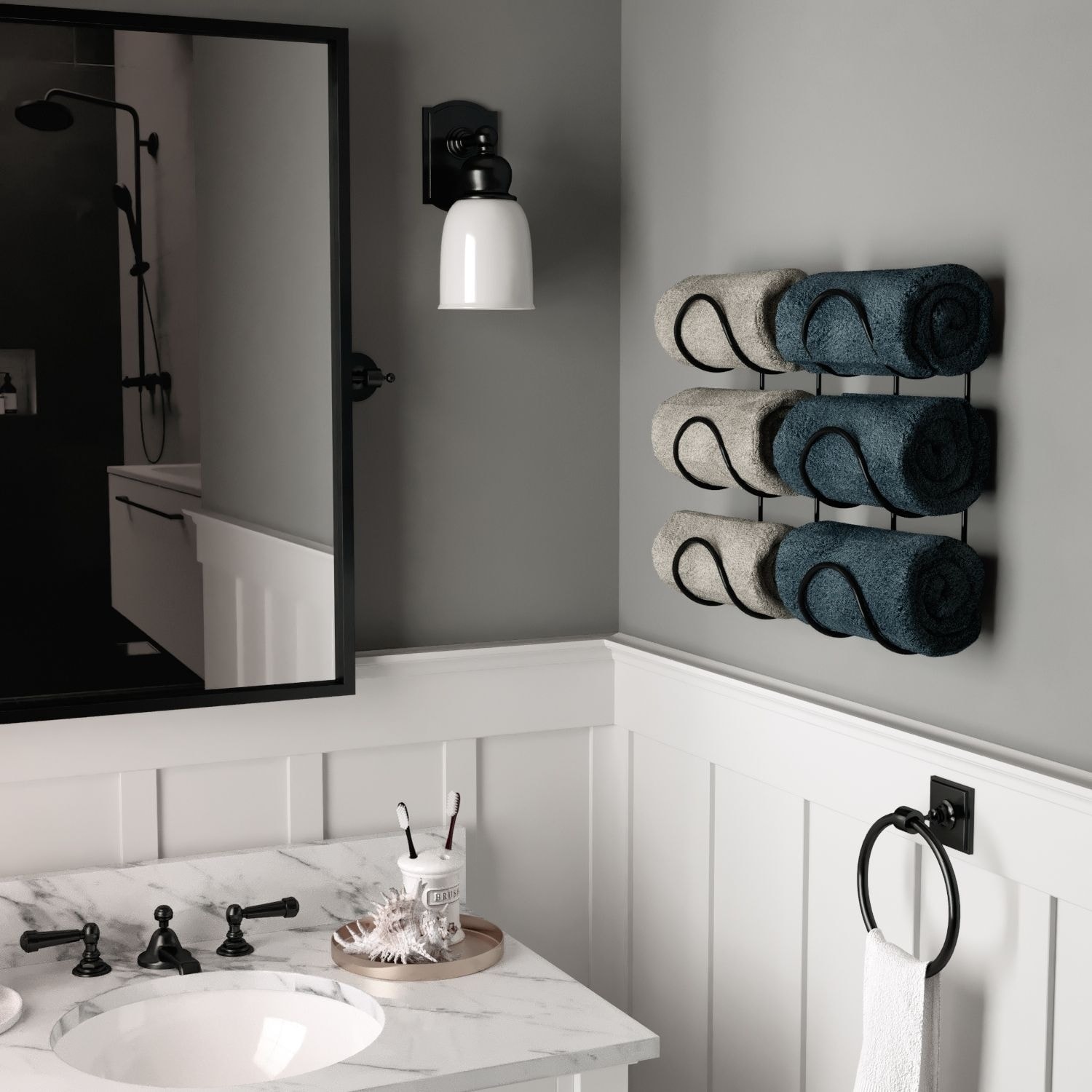 Bed bath and beyond towel rack wall mount sales