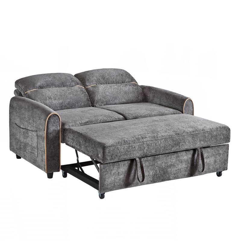 Pull Out Sofa Bed, 58-inch Sofa Bed, Sleeper Sofa, Loveseat Sofa with Adjustable 3 -Position Backrest