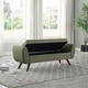 preview thumbnail 17 of 43, HomePop Modern Sherpa Storage Bench with Wood Legs - Cream
