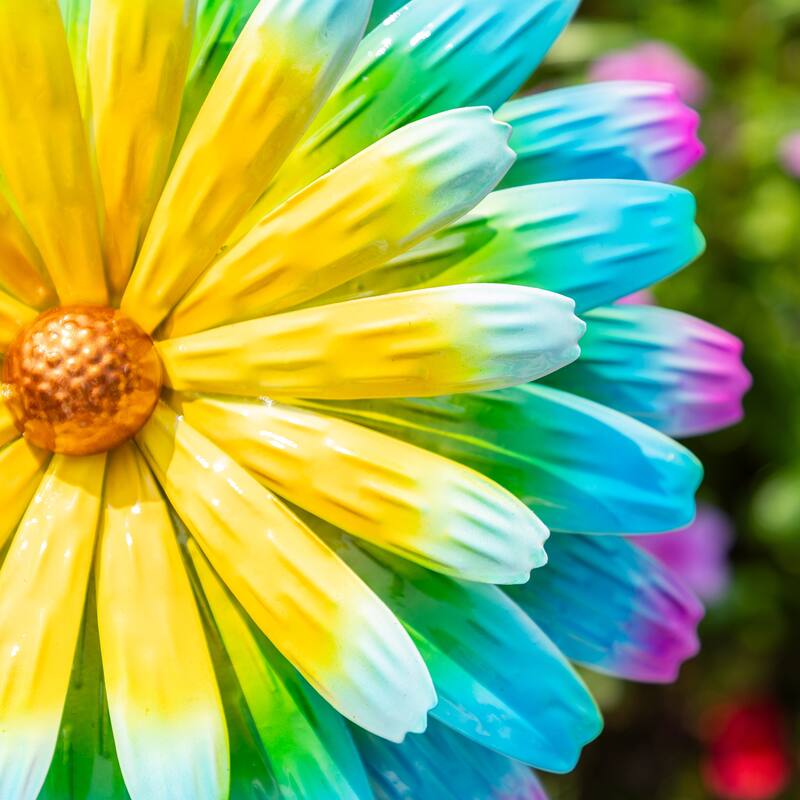 Glitzhome 41"H Garden Metal Flower Yardstake