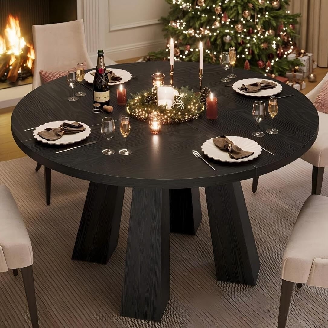 47" Farmhouse Kitchen Circle Dinning Table for Dining Room, Living Room