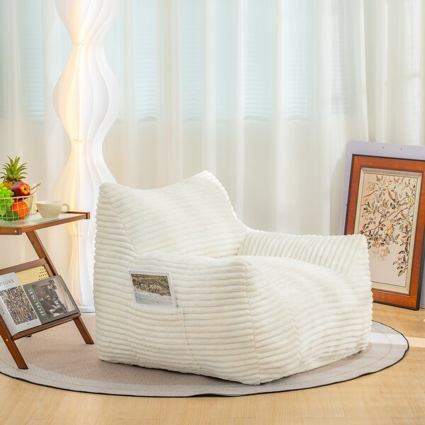 Corduroy Fabric Bean Bag Chair, Lounge Lazy Floor Sofa Chair with