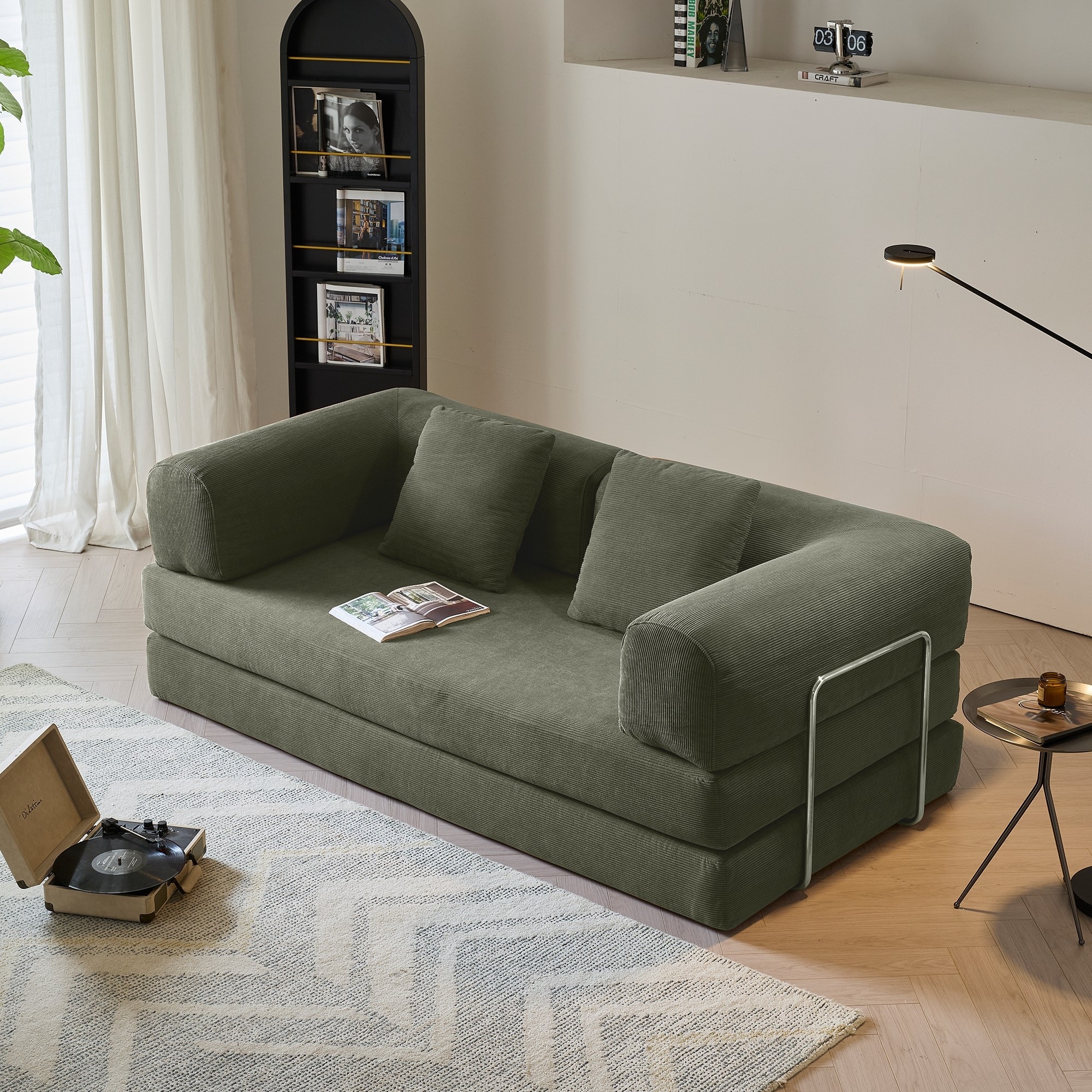 JASIWAY Modern Vintage Convertible Sleeper Sofa Bed