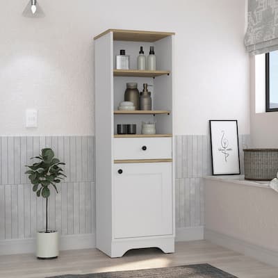 Bathroom Floor Cabinet,Two Interior Shelves,Two Open Shelves,for Bathroom,Kitchen,Living Room