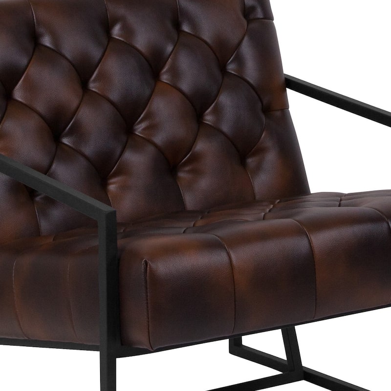 Upholstered Tufted Lounge Chair - 29"W x 31.75"D x 27.5"H