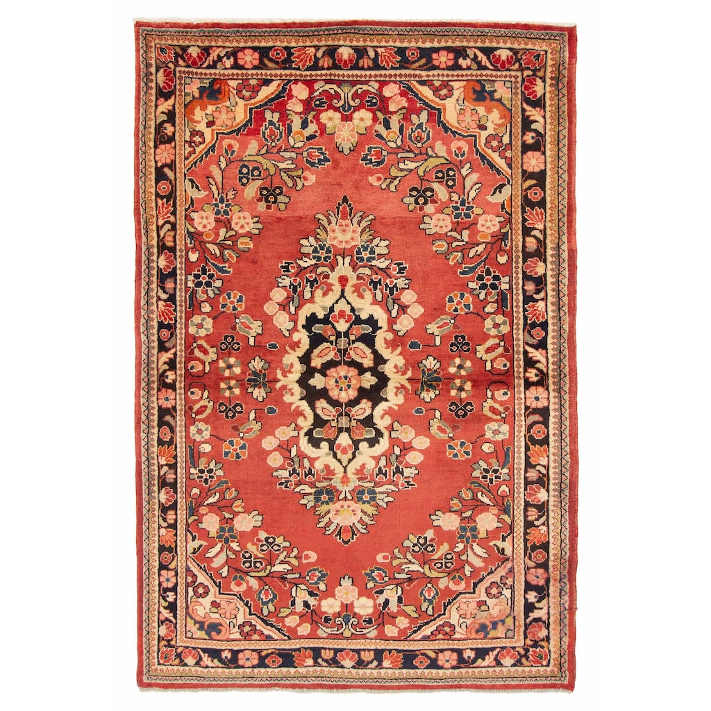 ECARPETGALLERY Hand-knotted Andelz Red Wool Rug - 4'6 x 7'1