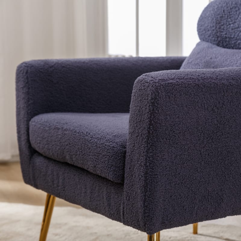 Mid Century Modern Upholstered Accent Chair With Pillow